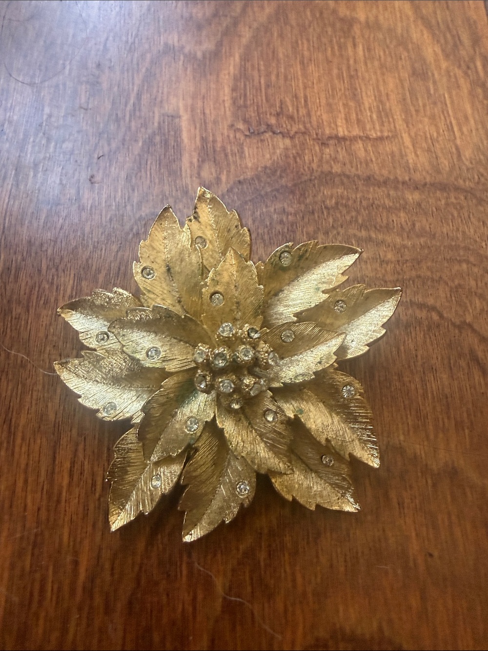 Vintage Gold Leaf Floral Decorative Accent - 2.5”